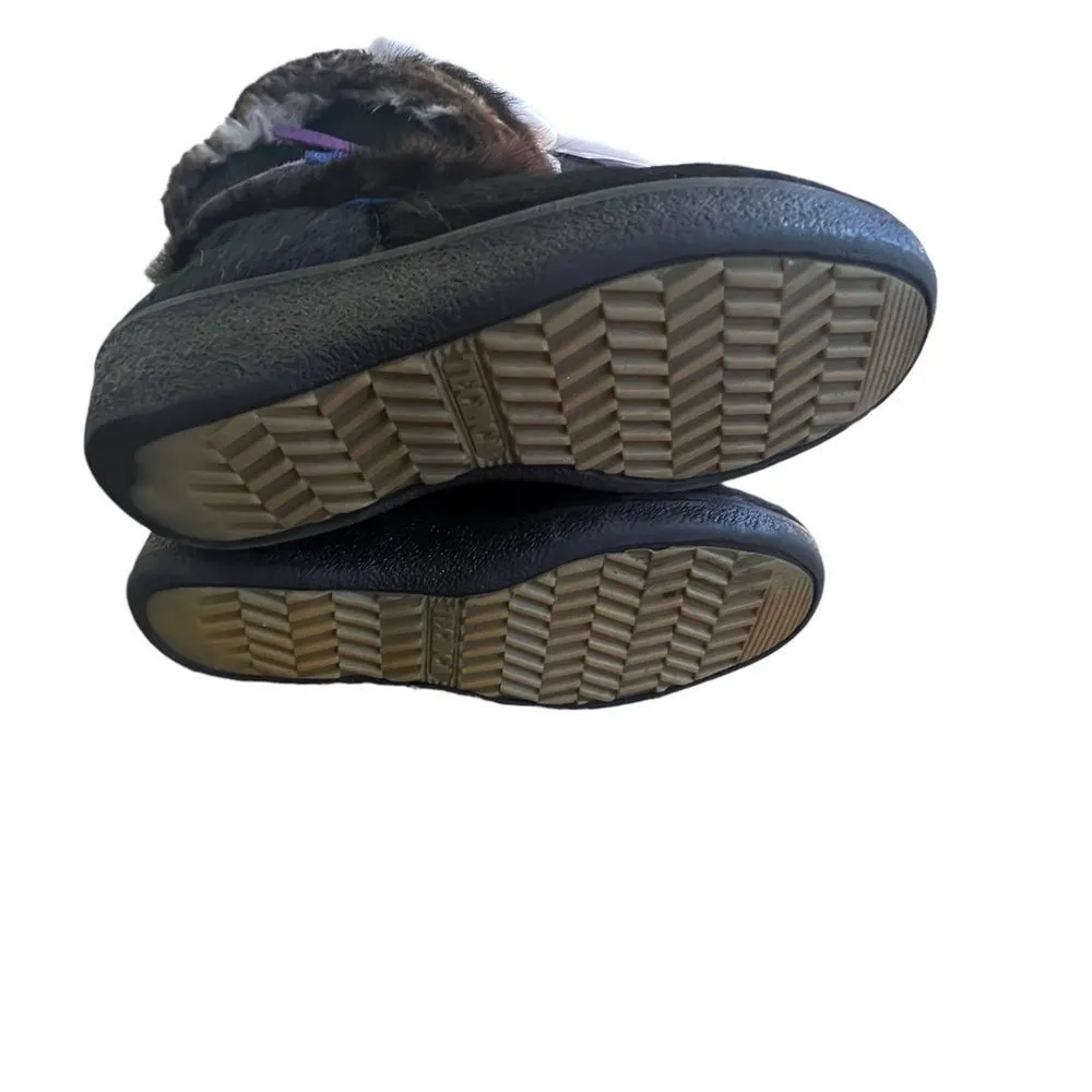 TECNICA Goat Fur Winter Boots Italy Leather Wedge Women 37/5 Black - Image 7