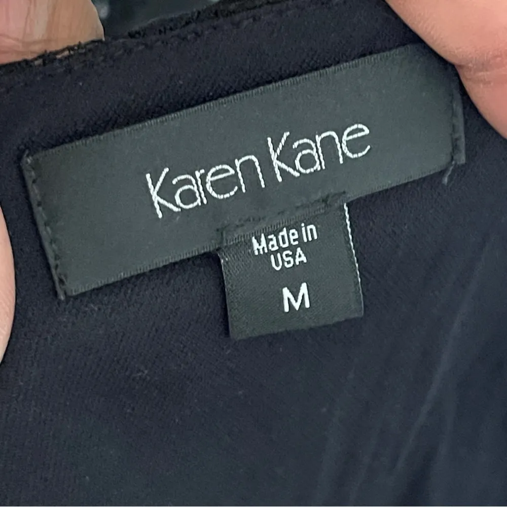 KAREN KANE | Black Lace Long Sleeve Midi Bodycon Dress Sz M - Image 6