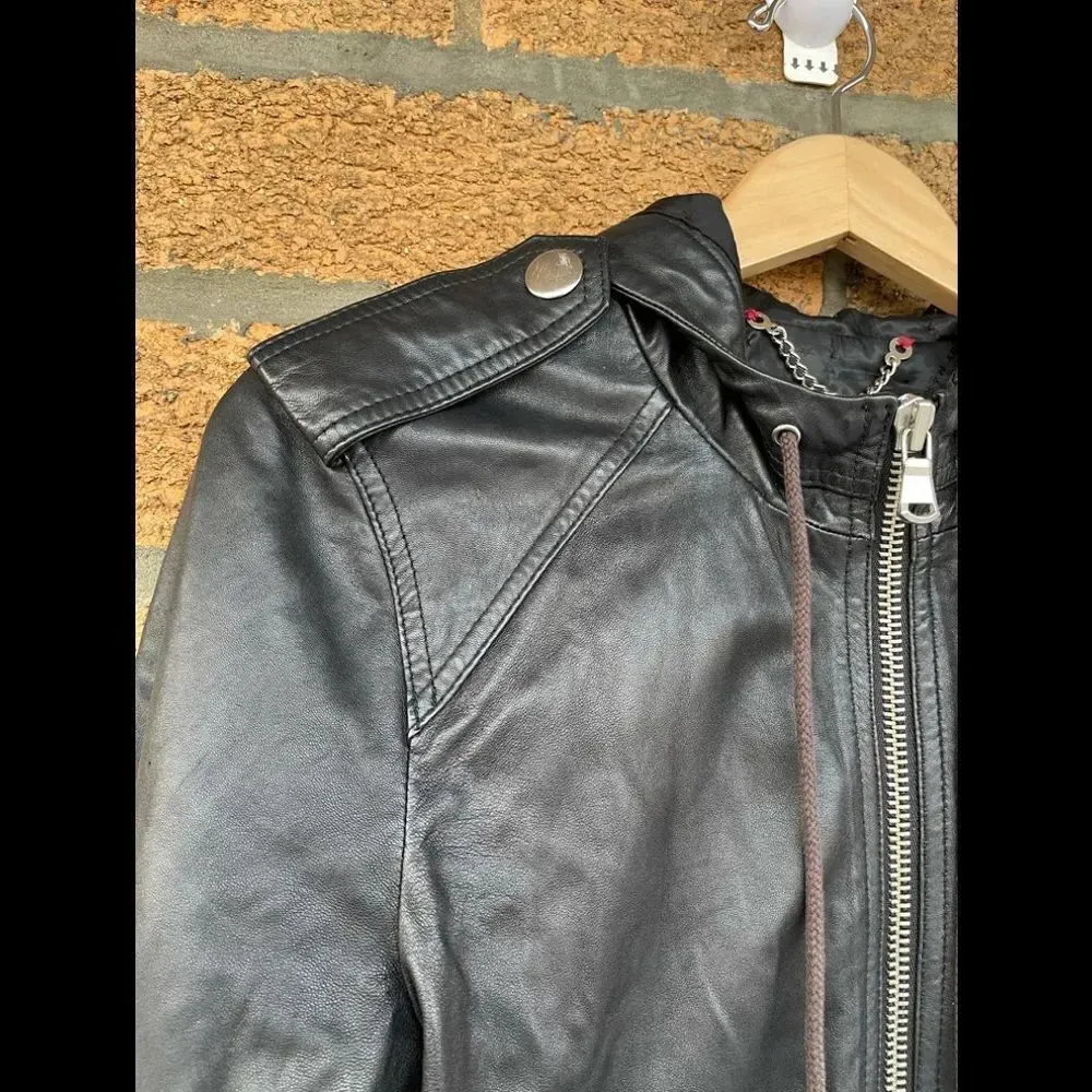 Marc Jacob's supple leather hooded jacket large - Image 3