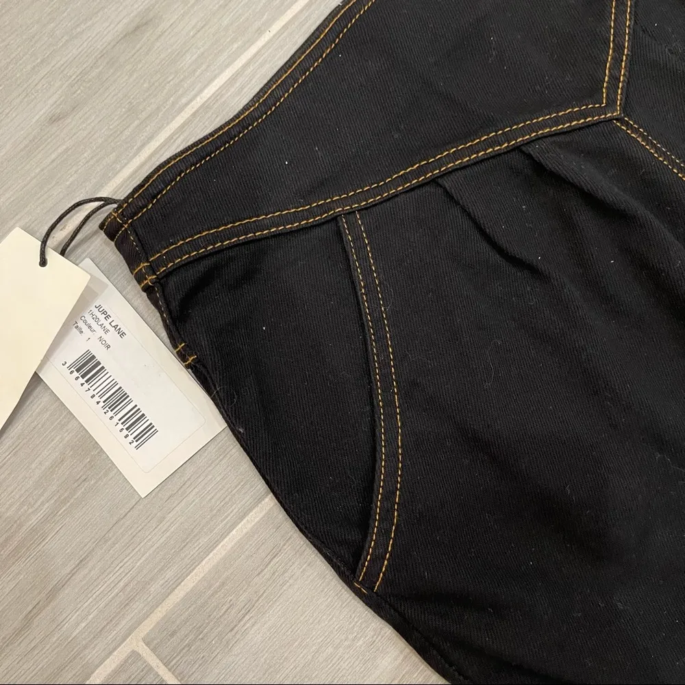 NWT $195 BA&SH JUPE LANE BLACK DENIM SKIRT - SZ 1 SMALL - Image 5