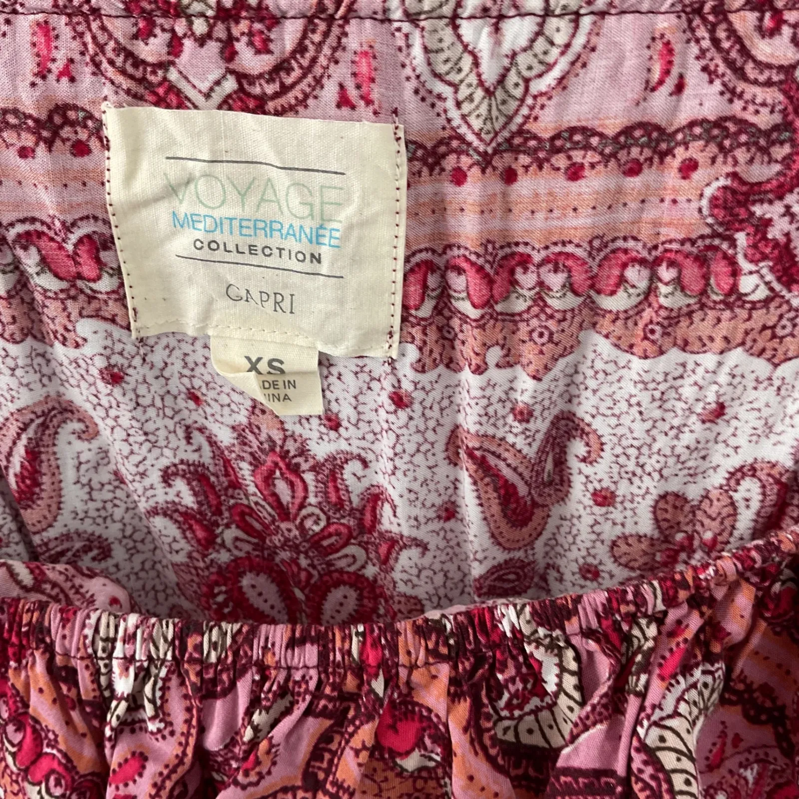 Voyage Mediterranee Capri Paisley Strapless Maxi Dress Pink XS - Image 3