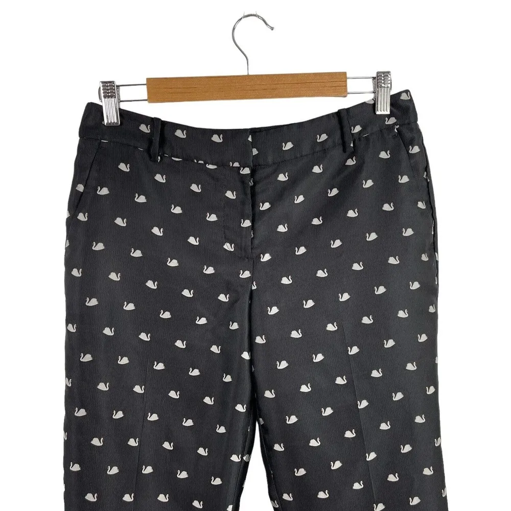 RSVP By Talbots Dress Ankle Hampshire Pants Black Swans High Waisted Size 4P - Image 6