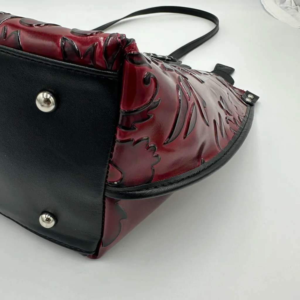 Elegant Red Embossed MC Tote Bag - Image 12
