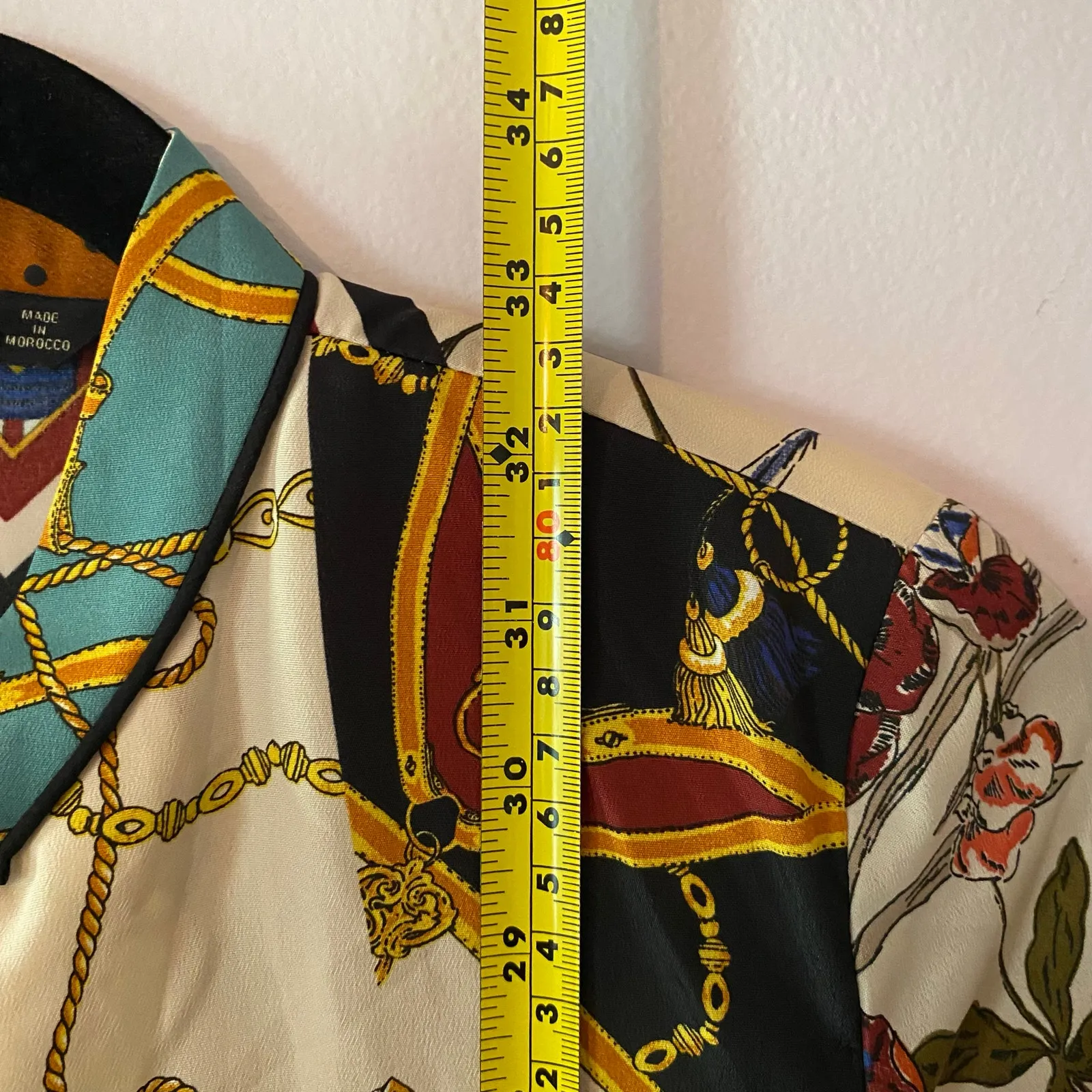 Zara Patchwork Chain Equestrian Lightweight Mini Dress Long Sleeve Women size XS - Image 10