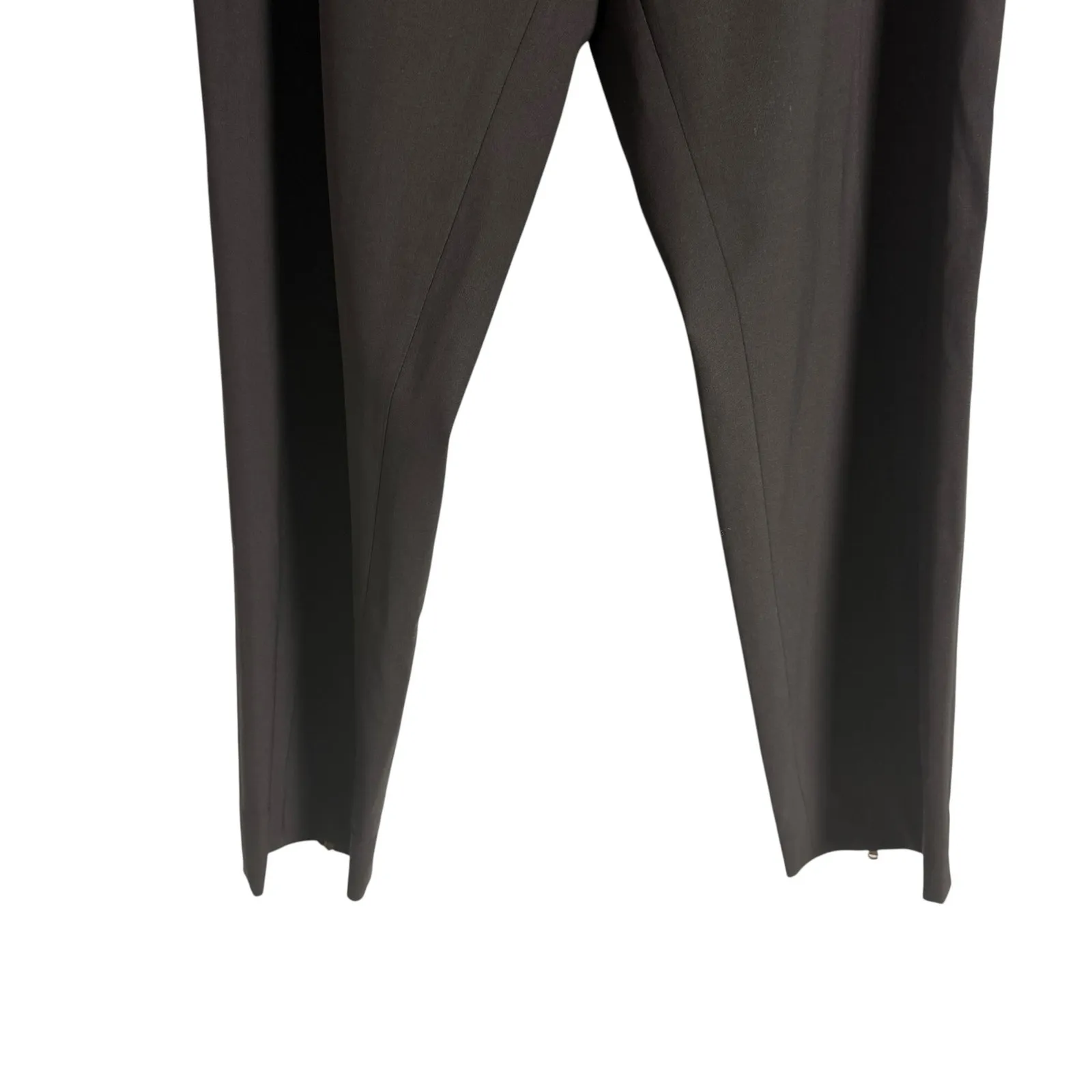 Piazza Sempione Sabina Brown Italian Zip Hem Wool Blend Trouser Pants Size 12 - Image 9