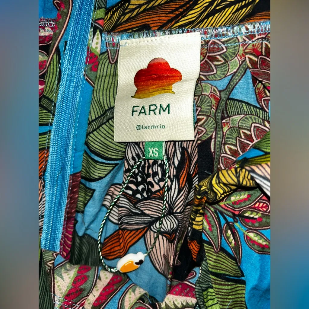 NWOT Farm Rio Anthropologie Tuiuiu Tropical Coastal BabydollFloral Maxi Dress XS - Image 15