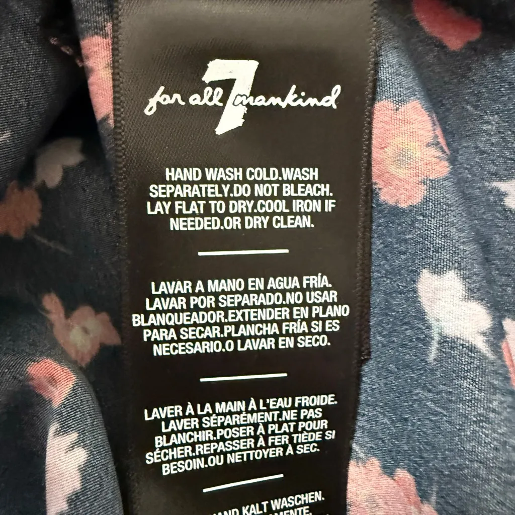 7 For All Mankind Floral Off Shoulder Oversized Blouse Tie Front Small - Image 9