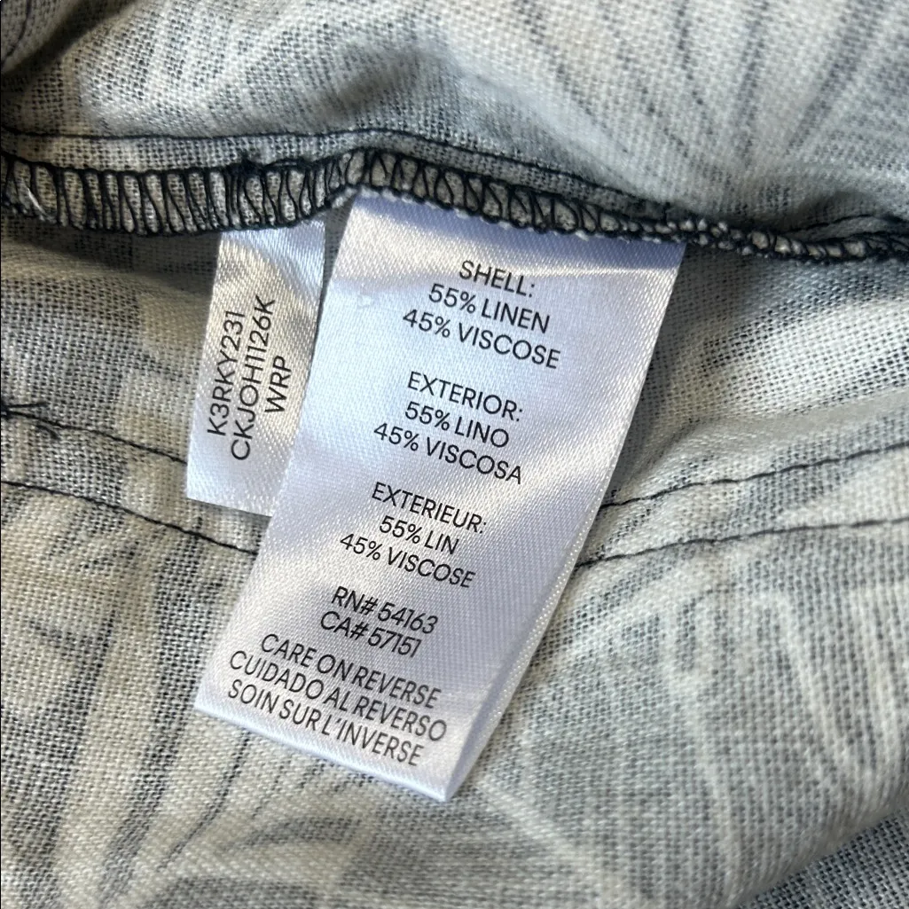 Calvin Klein Black and White Leaf Print Pants - Image 11