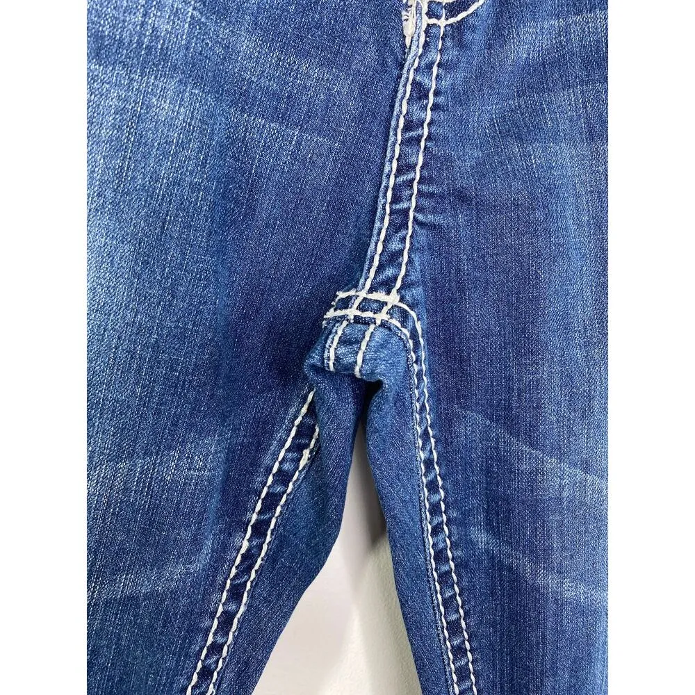 Ed Hardy Dark Wash Blue Denim Cotton Blend Zip Fly Jeans Women's Size 16 - Image 6