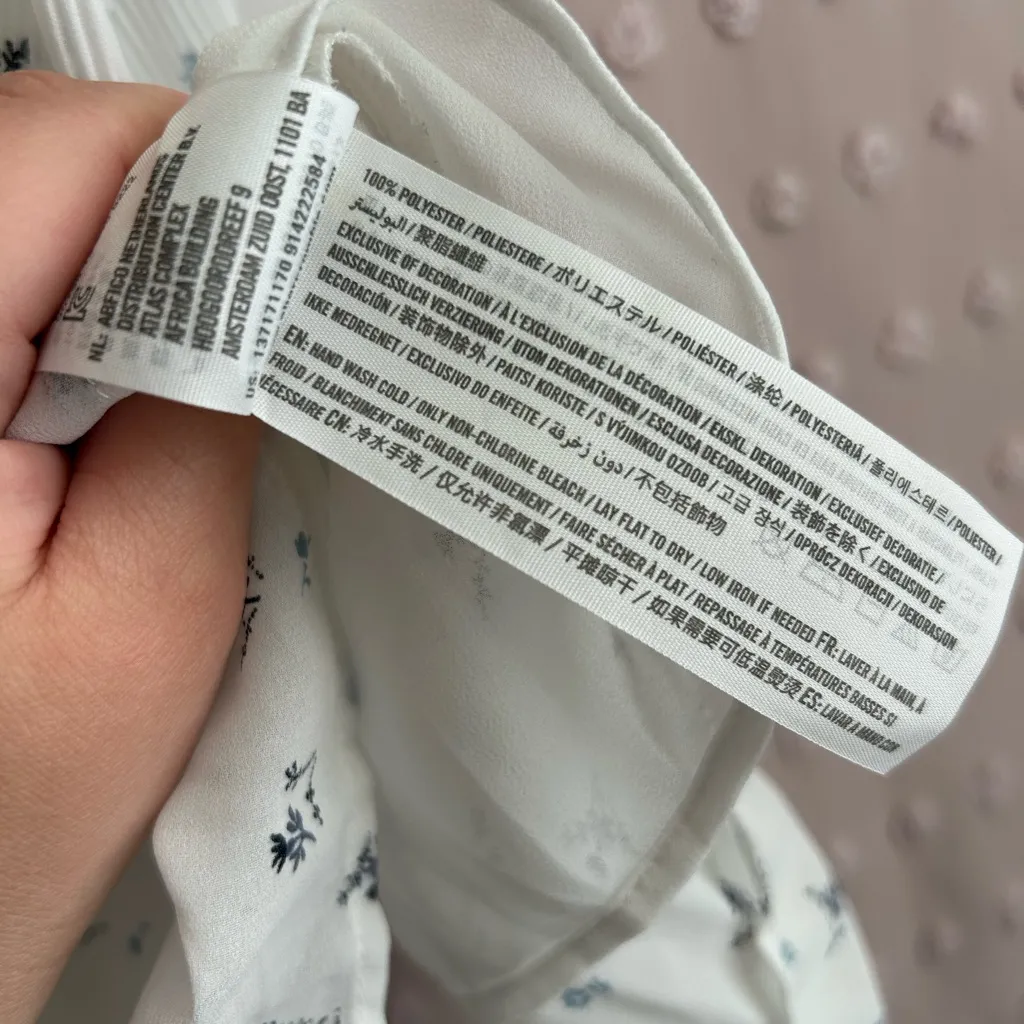 Abercrombie & Fitch Floral Sleeveless Pleated Tank Sz‎ XL White - Image 4