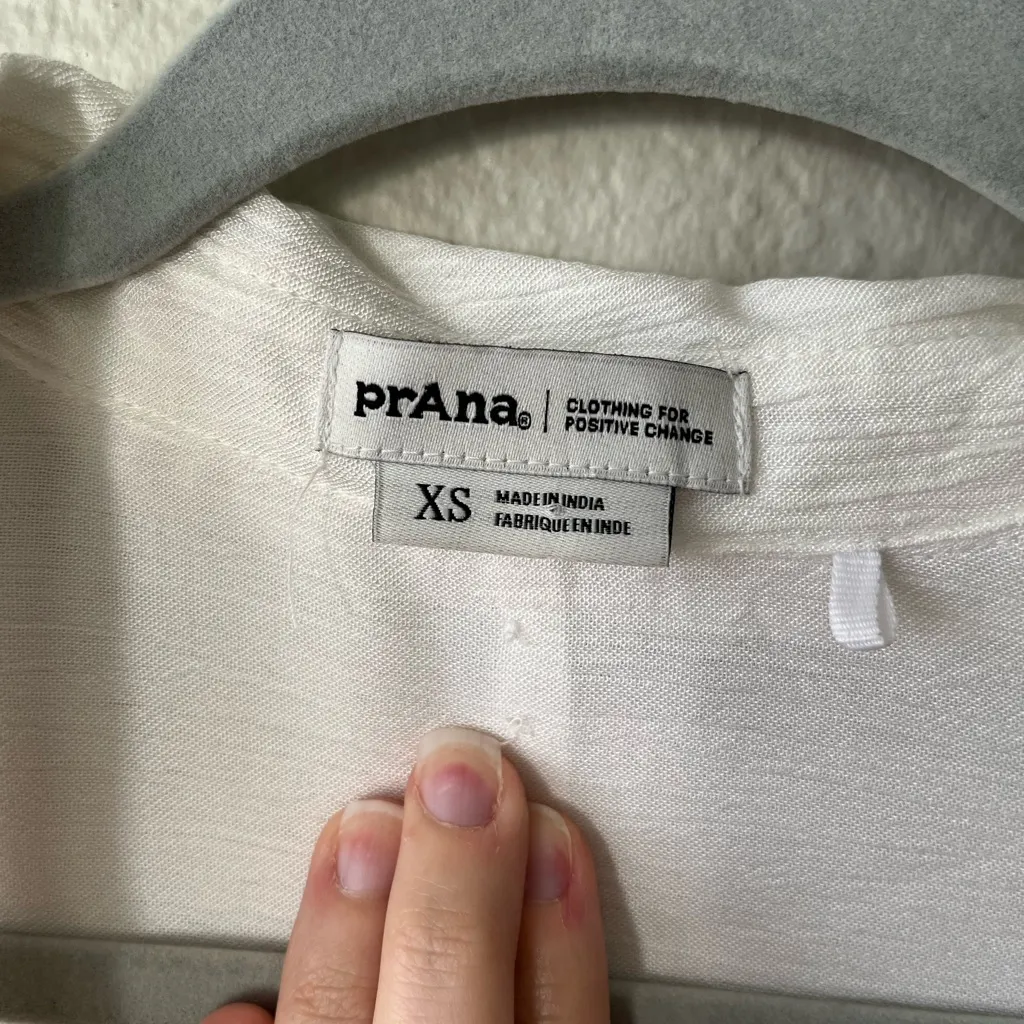 Prana Fernie Long Sleeve Button Down Shirt in White Women's Size XS - Image 9