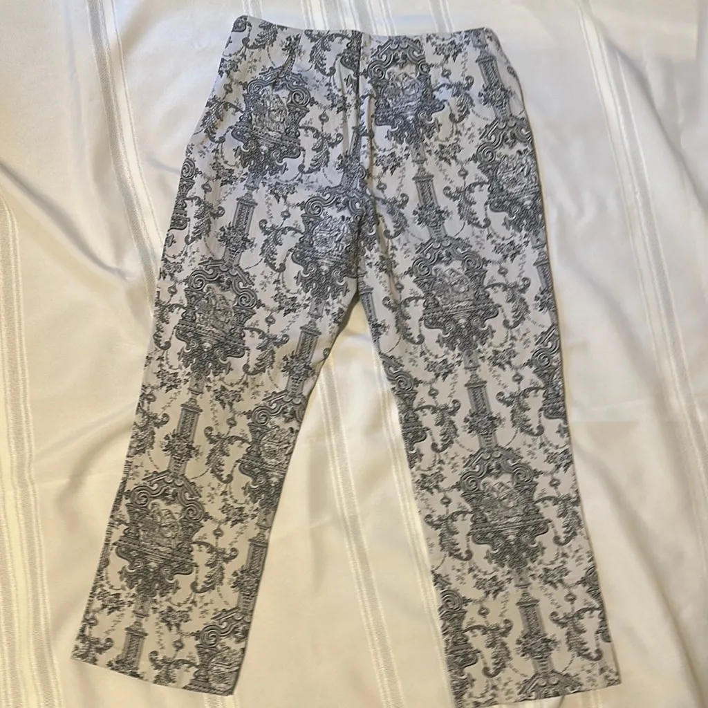 Harold's Monochrome Baroque Print Pants Black Size 10 - Image 4