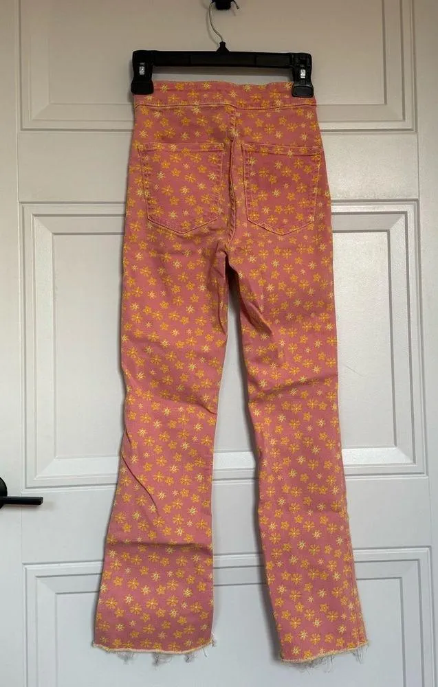 High Waisted Floral Jeans - Image 2