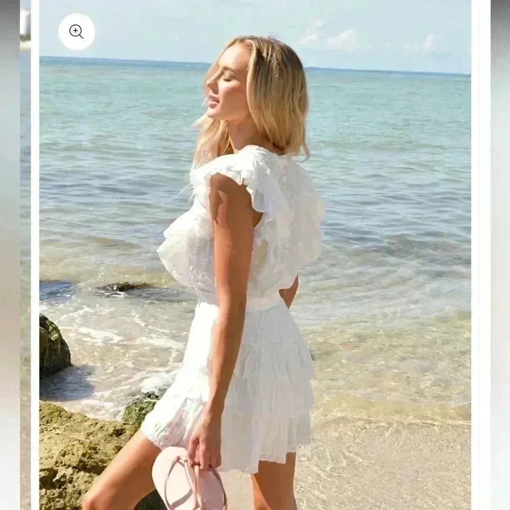 NWT LoveShackFancy CORELLI Mini WHITE Perfect Graduation or Bridal Dress M - Image 4