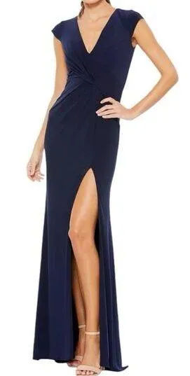 IEENA For MacDuggal Dress Womens 12 Formal Maxi V Neck Mother Of The Bride Blue - Image 1