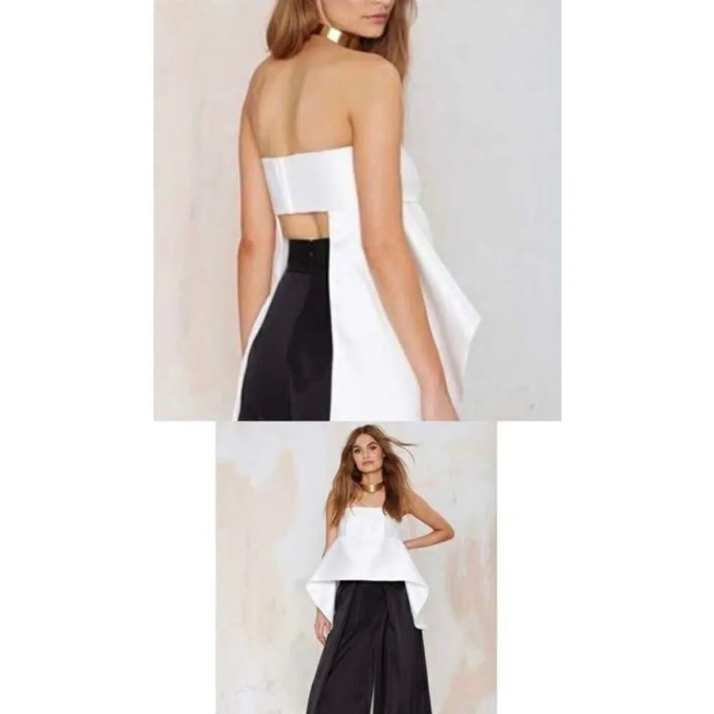 NWT SOLACE London Loletta Black Strapless High Low Top size 4 - Image 5