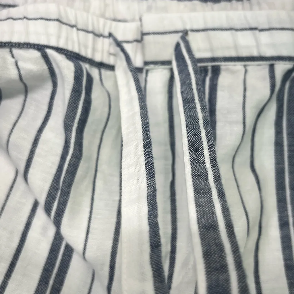 LIZ‎ CLAIBORNE LINEN BLEND STRIPED PANTS L NAVY BLUE/WHITE 
4 POCKETS PREOWNED - Image 5