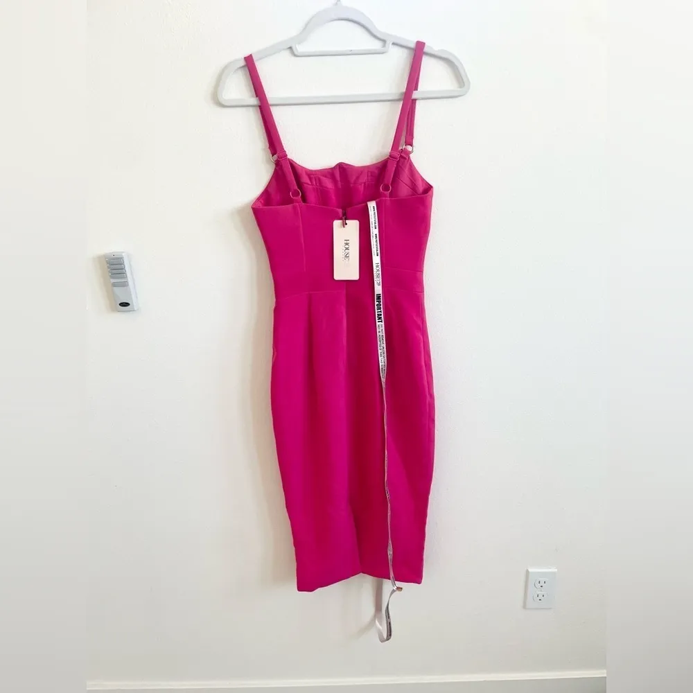 House of CB Pink Tessa Crepe Bodice dress sleeveless mid length XS NWT - Image 11