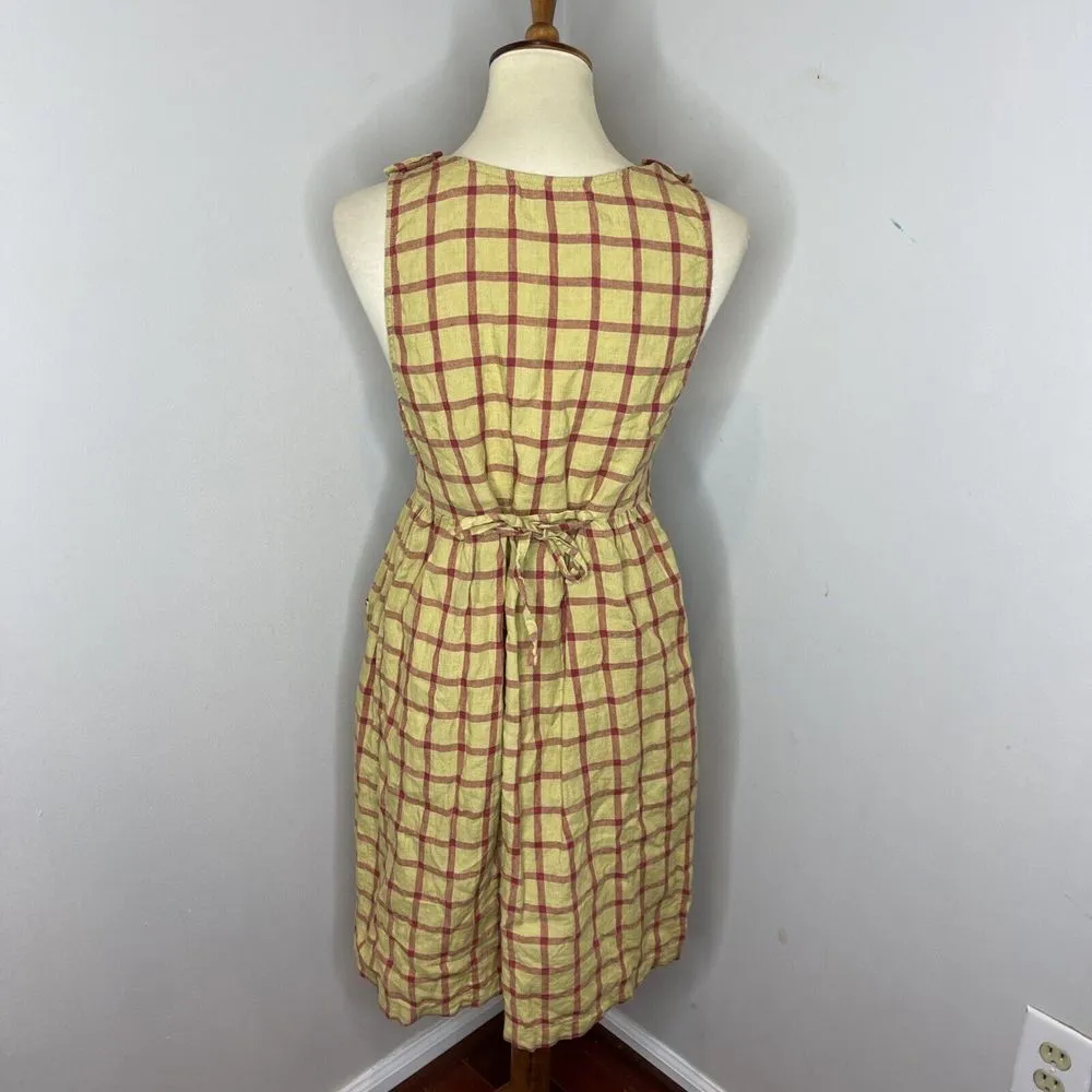 Pyne‎ & Smith Emmeline Pinafore Linen Dress XS Yellow - Image 3