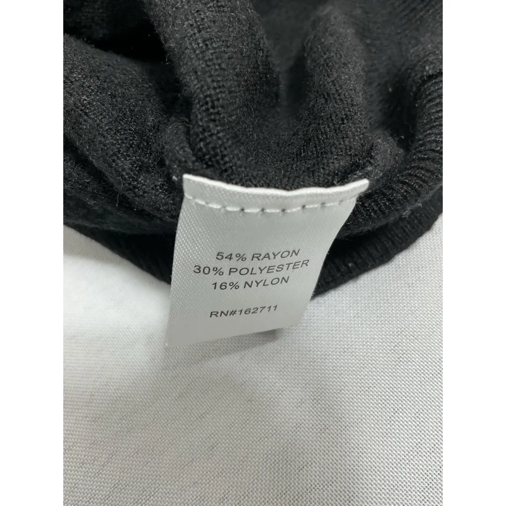 Womans Love Ellie Long Sleeve Pullover Sweater Large Black V Neck Criss Cross - Image 4