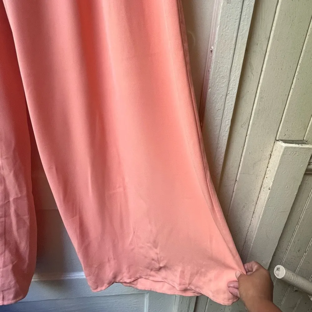 Mango wide leg palazzo pants 6 orange Sorbet office preppy casual dressy new - Image 6