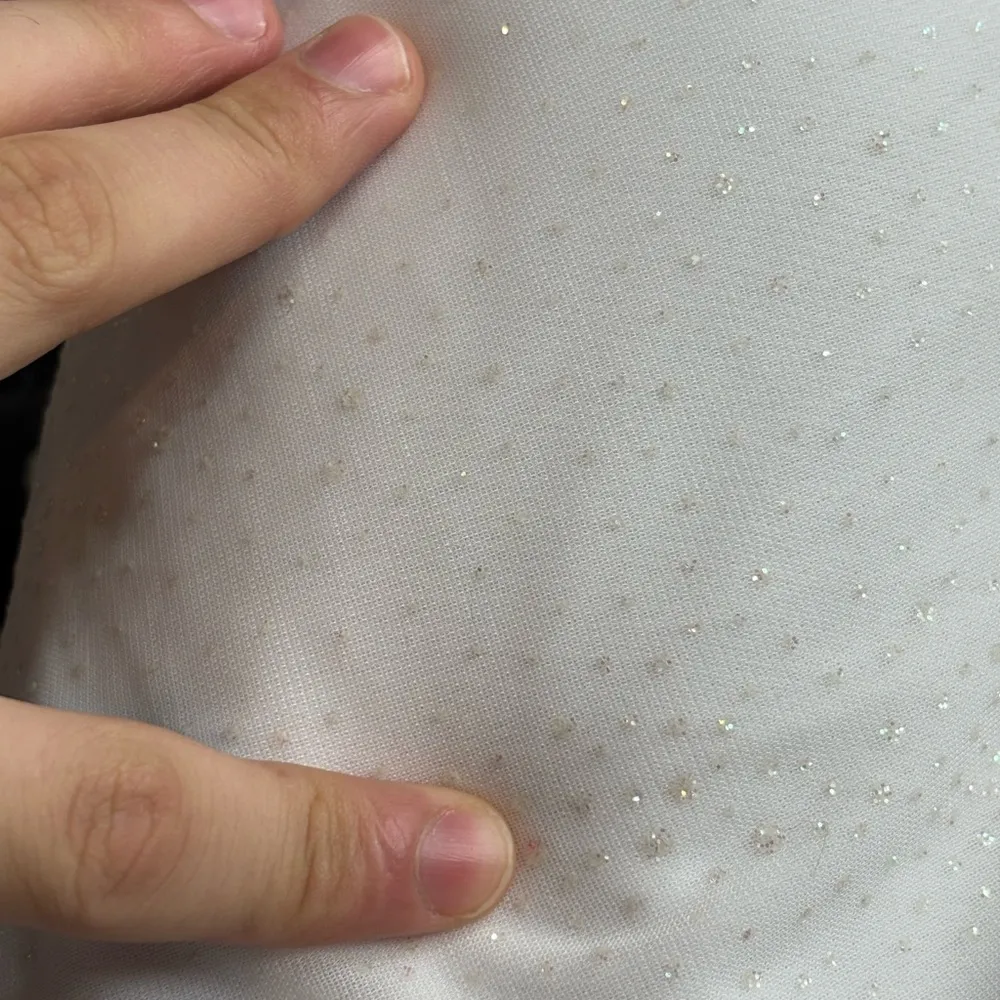 DEADSTOCK y2k white maxi cowl neck sequin dress sheet truffle sleeve glam size 8 - Image 12