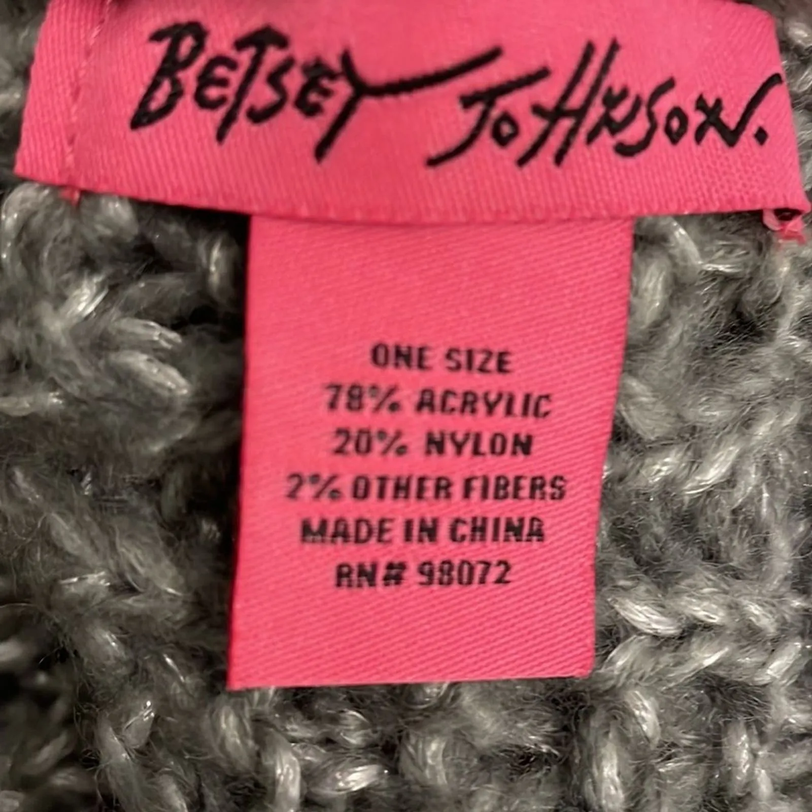 Betsey Johnson Scarf Silver Gray Pearl Beads Infinity Cowl Neck Knit Neck Warmer - Image 2