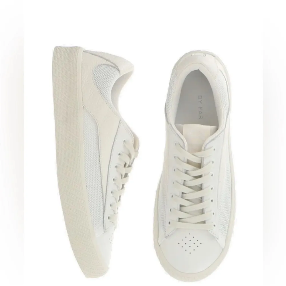 BY FAR Rodina Grained Low Sneakers Cream White Womens Size EU 40 / US 10 - Image 3
