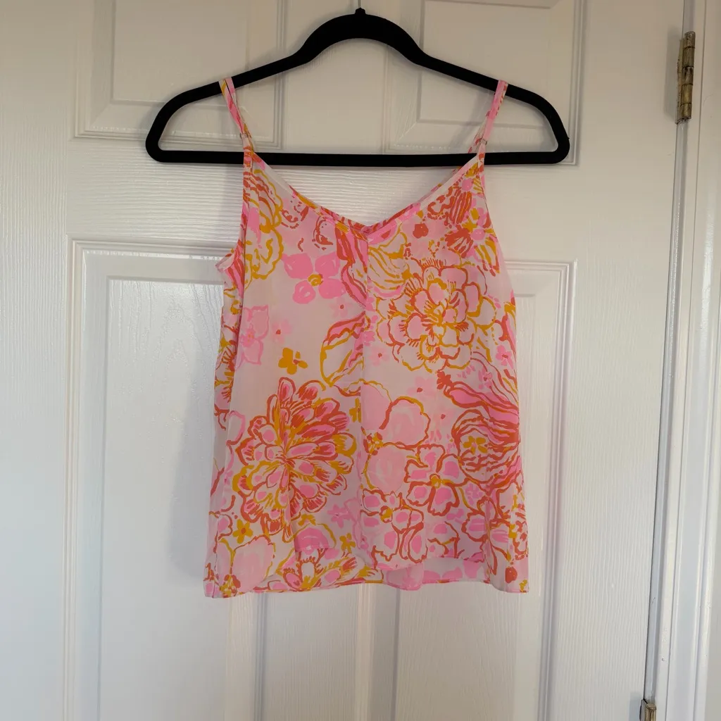 Lilly Pulitzer Zoe V-Neck Silk Cami in Casa Banana Size XXS - Image 7