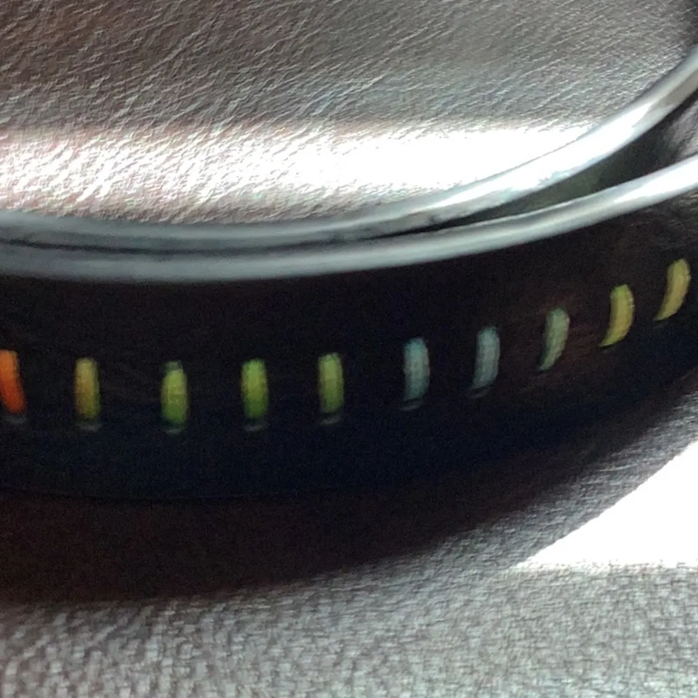 45” manmade material multi colored stitching on belt Black - Image 3