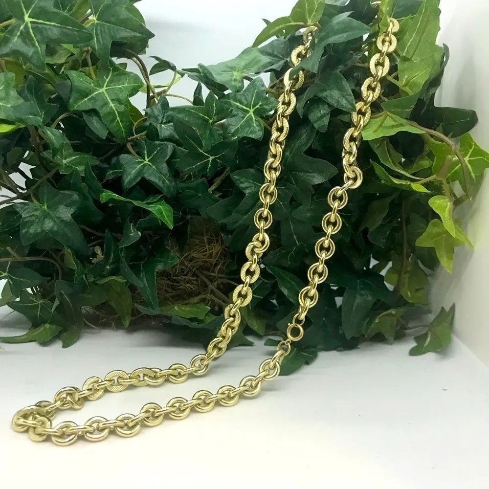 Vintage 1980s Gold Chunky Chain Statement Necklace - Image 2