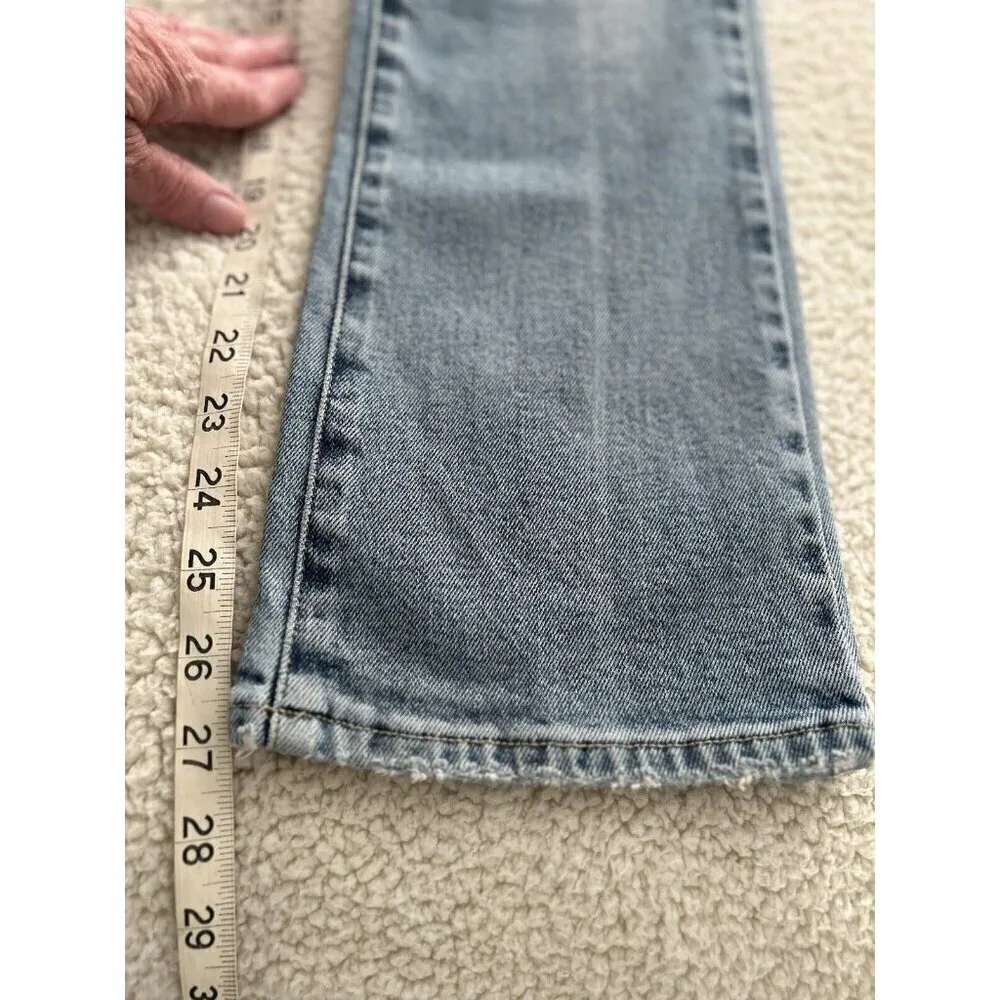 Pistola High Rise Straight Ankle Leg Vintage Denim Exposed Button Fly Size 26 - Image 9