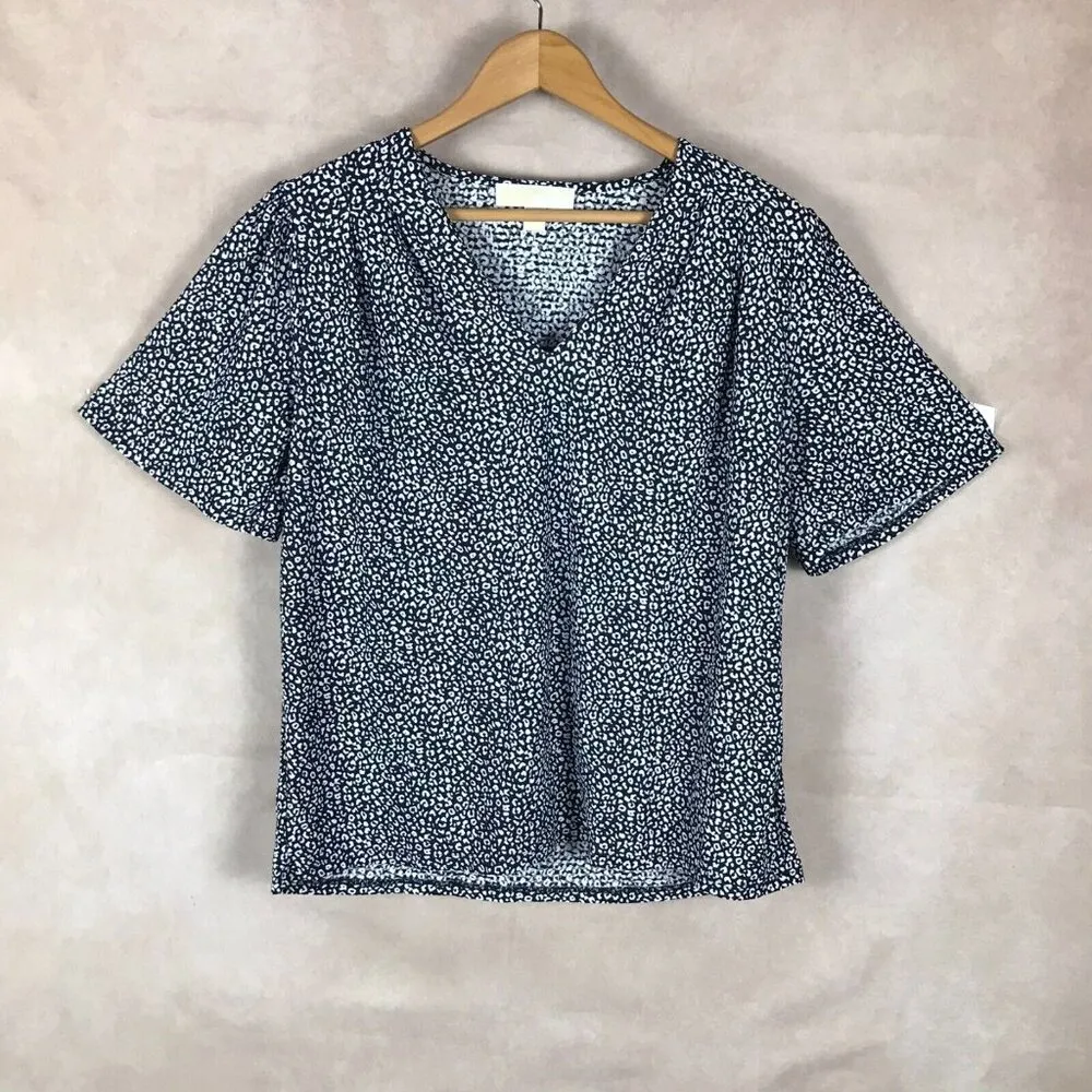 MICHAEL KORS Printed V-neck Top NEW Petite Large - Image 8