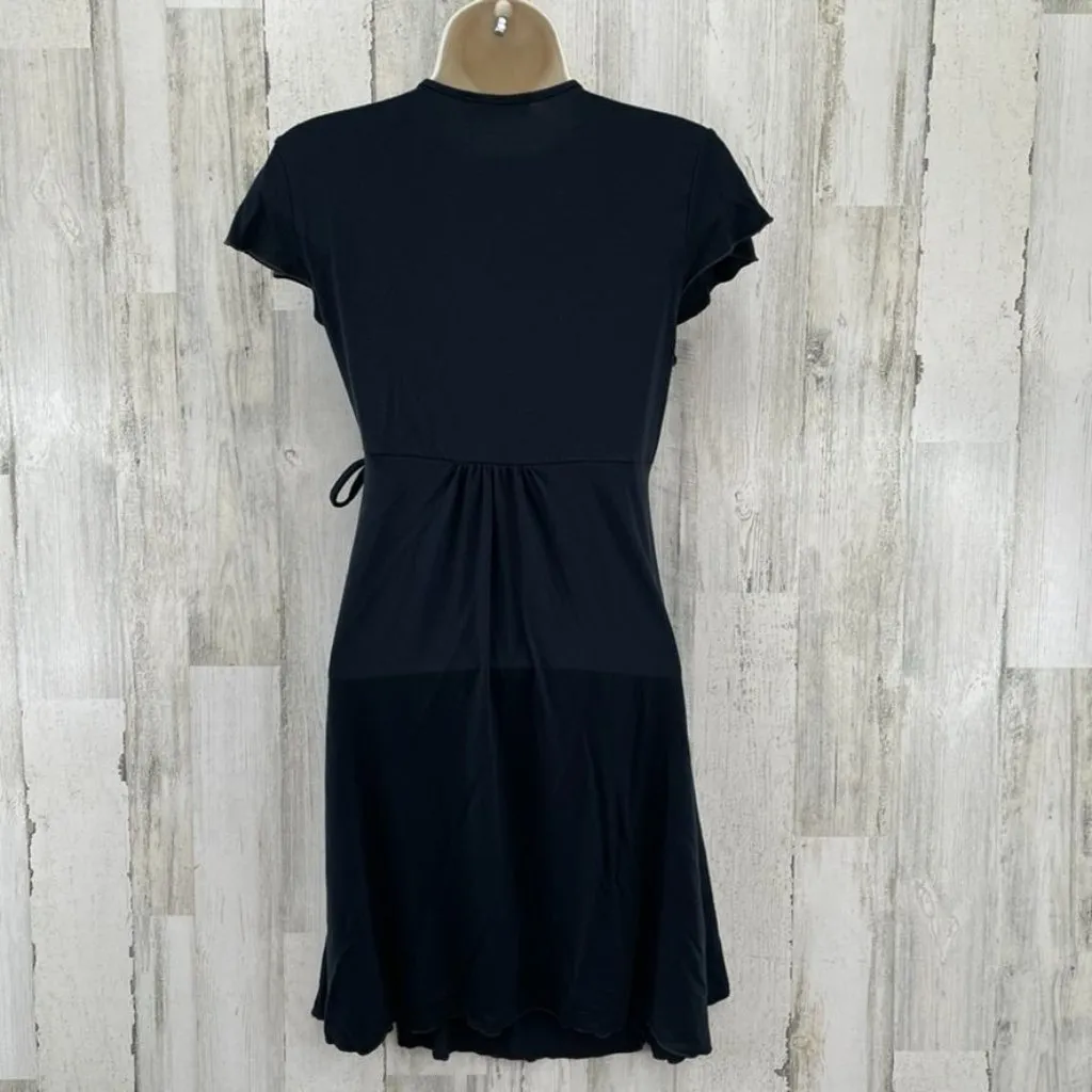 Fresh Produce Faux Wrap‎ Dress Womens XS Black Rayon Made in USA - Image 4