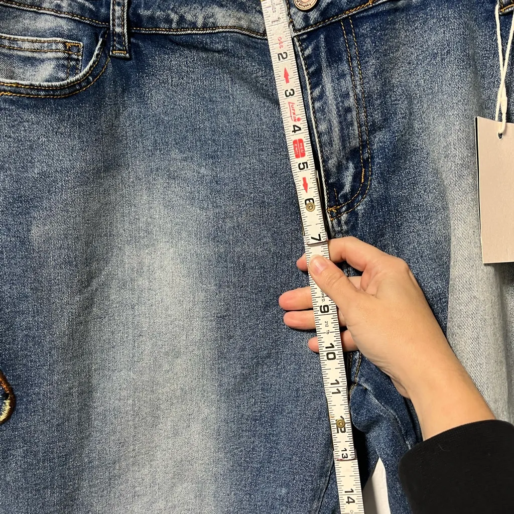 NWT Flamingals Horse Equestrian Embroidered Flare Denim Jeans size 3XL Blue - Image 7