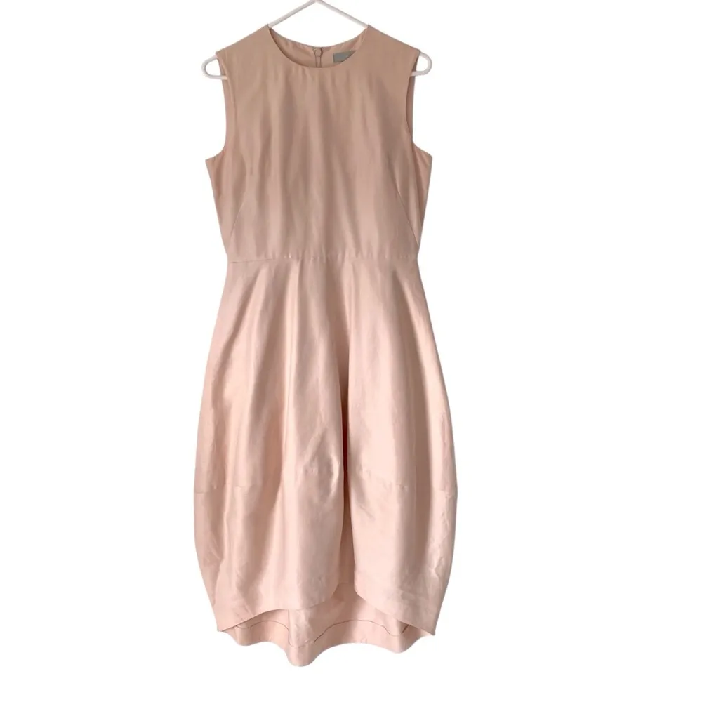 COS Light Peach Bubble Hem Midi Dress size 8 - Image 2