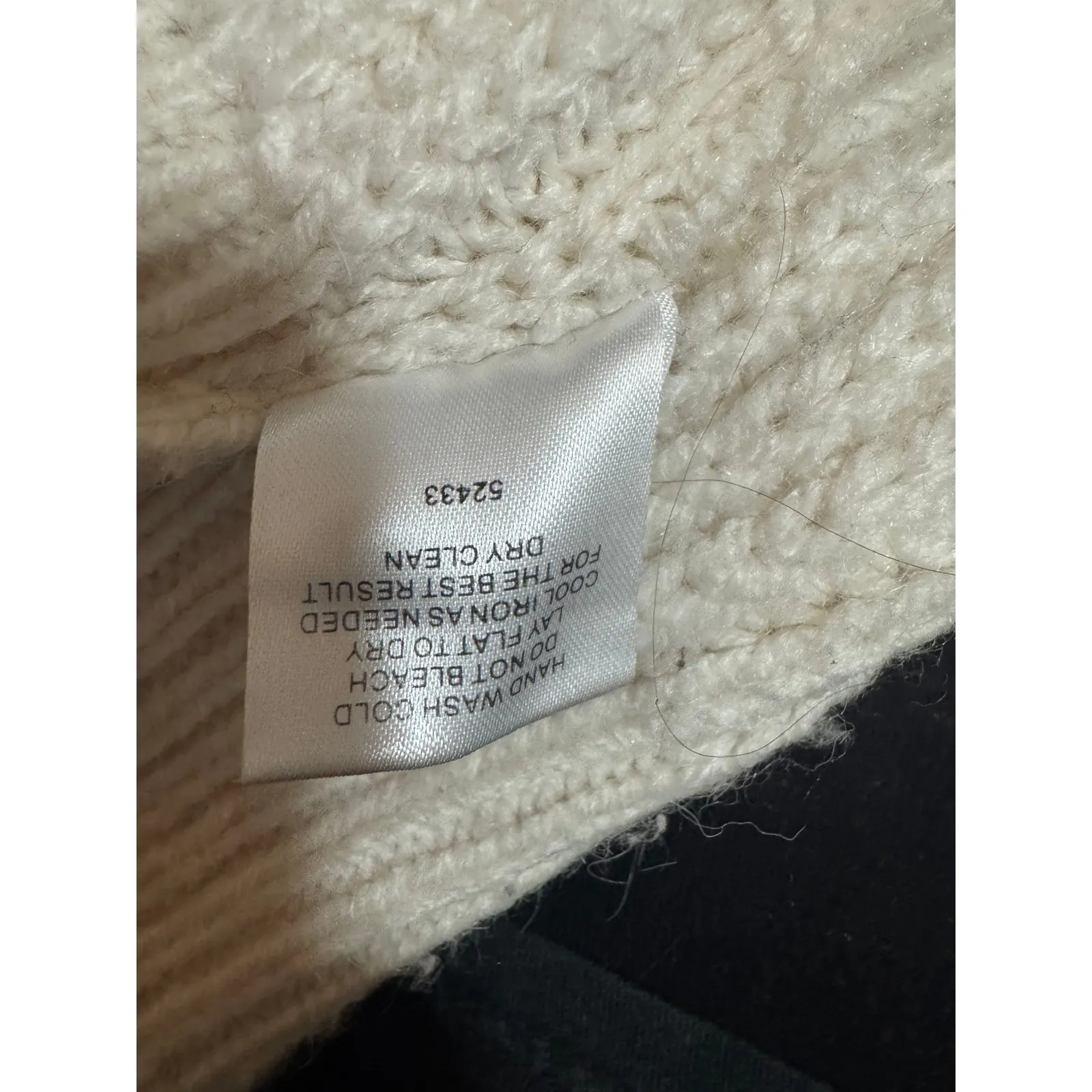 Free Generation Los Angeles Cream Cowl Neck Distressed Fringe Sweater in Sz M Size M - Image 6