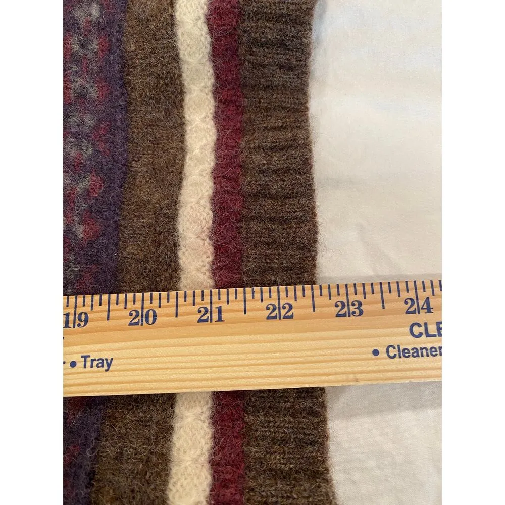 EMS Long Sleeve Wool Striped V-Neck Pullover Sweater Gray Women's Small Vintage - Image 7