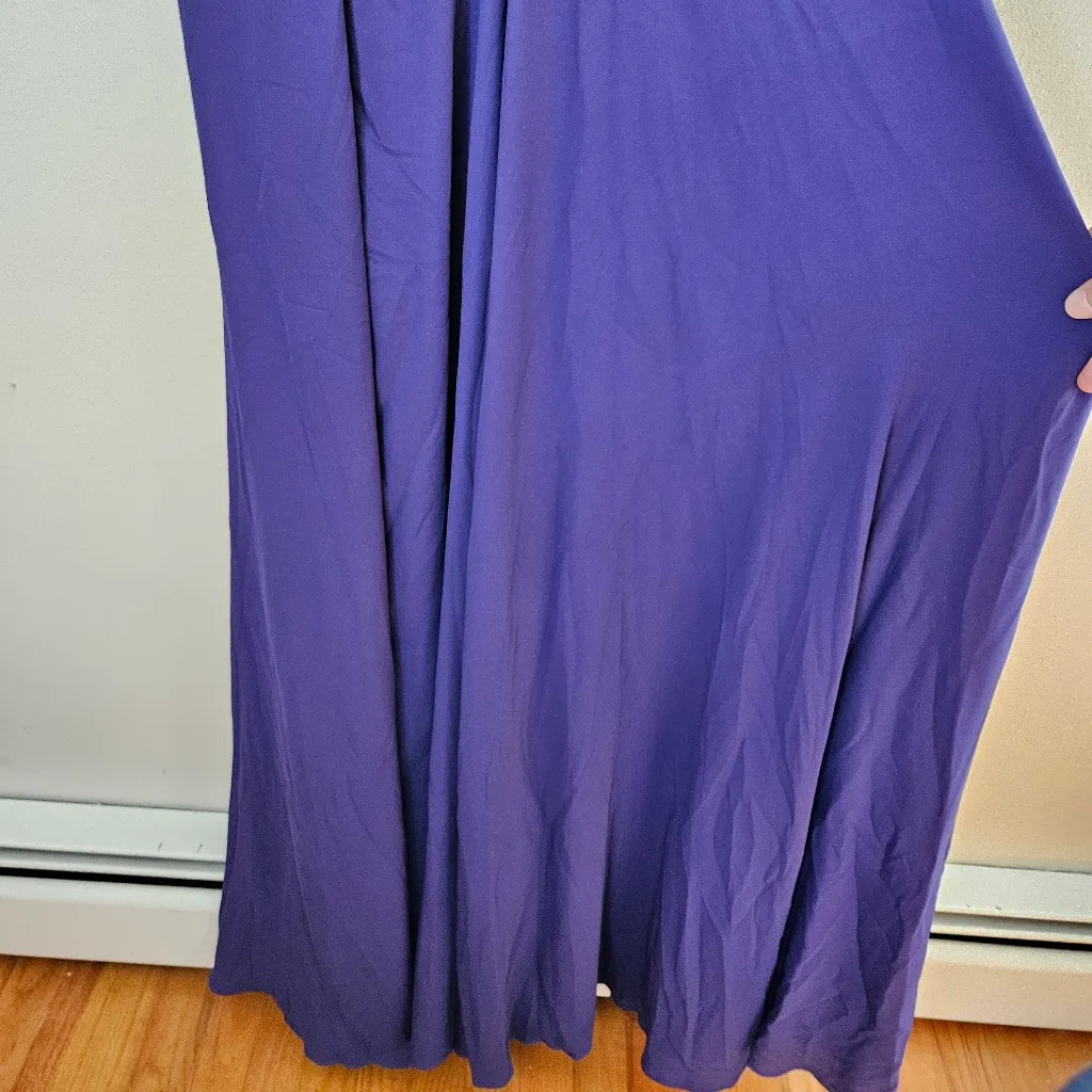 Fame and Partners Gown Purple Maxi Dress Cutouts Sleeveless Formal Slit Womens 6 - Image 4