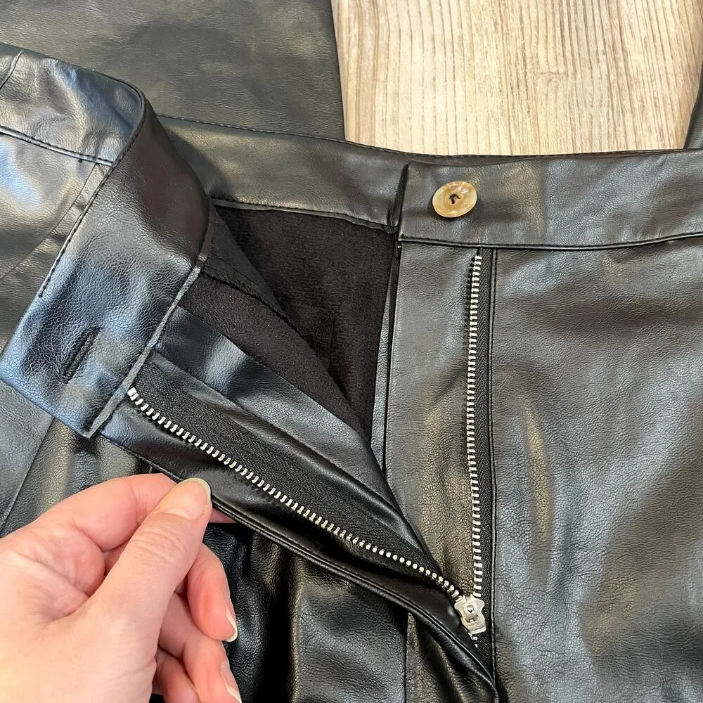 BlankNYC Pleated Black Faux Leather Pants - size 31 - Image 3