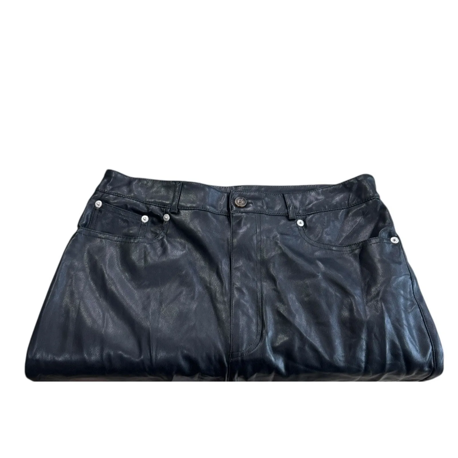 Urban Outfitters Faux Leather High & Wide 5 Pocket Pants size 30 - Image 8