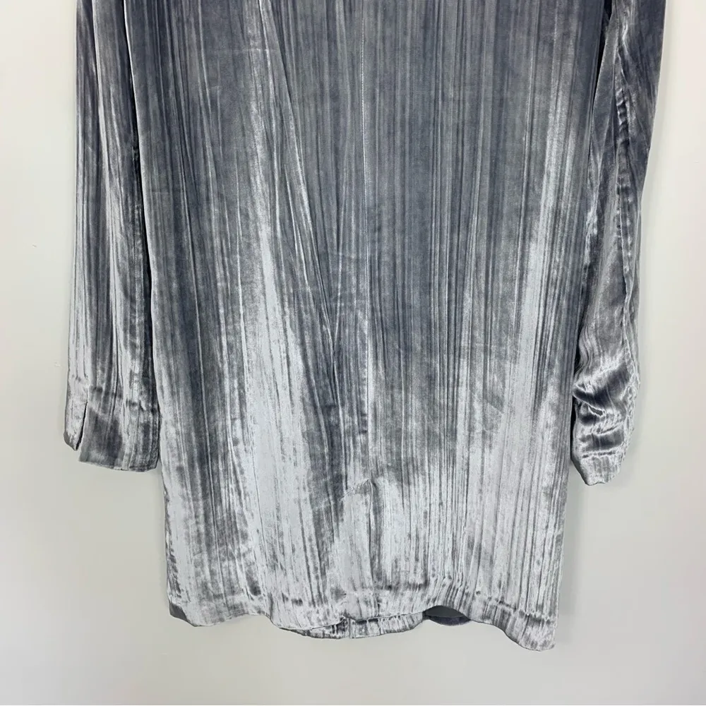 J Brand Gray Velvet Silk Blend Duster Jacket Size XS - Image 11