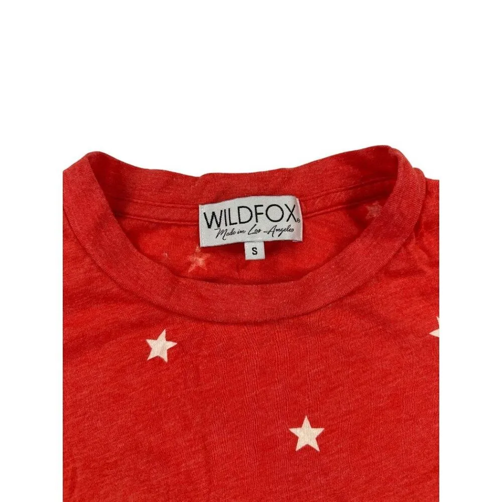 Wildfox - Stars Short Sleeve Tee in Red & White - Image 2
