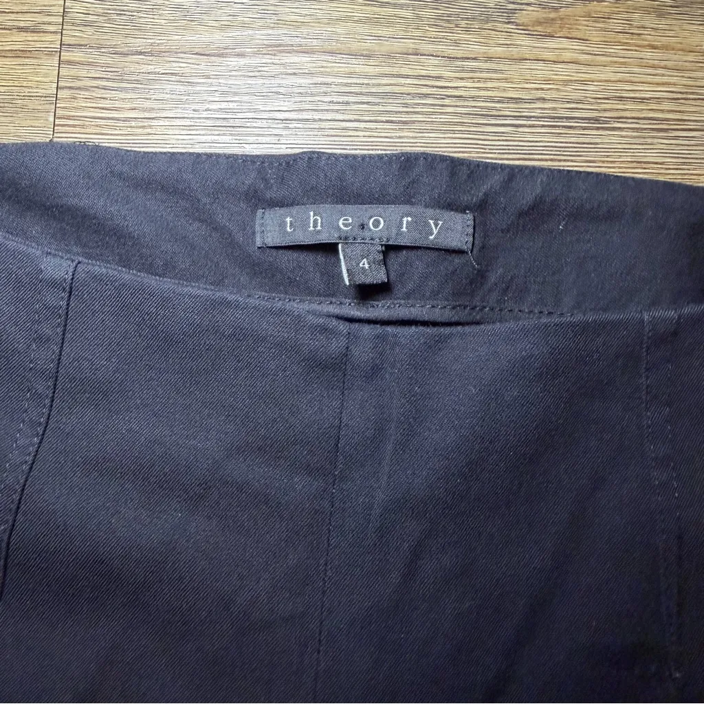 Theory Black Classic Dress Pants Side Zipper Split Hem 4 - Image 3