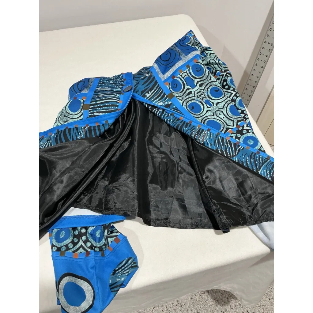 Woman’s Misslook Xxl Blue Multicolor Lined Two Button Long Sleeve Blouse Jacket Size 2X - Image 5