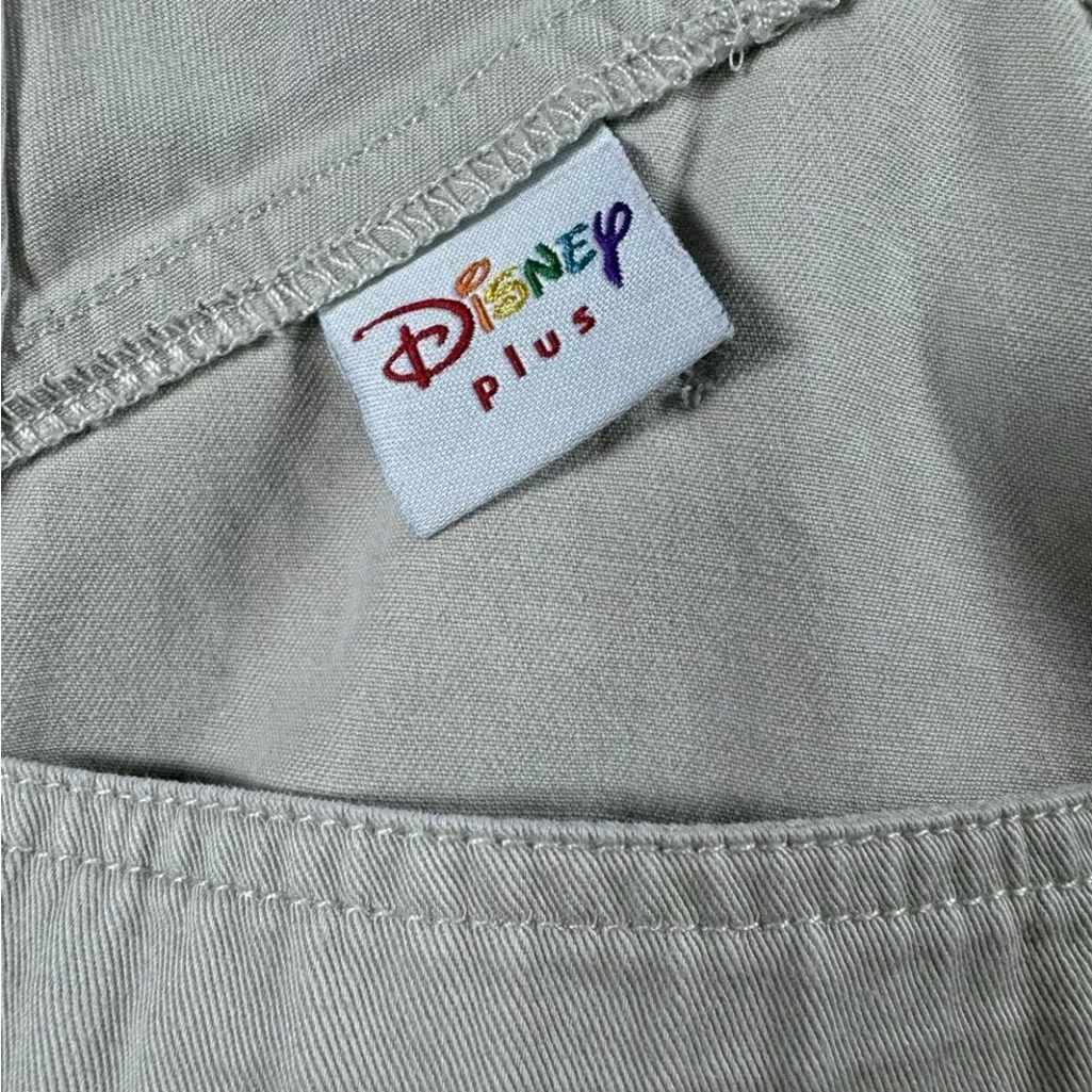 Vintage Disney Y2K Mickey Mouse Embroidered tan shorts Overalls bibs 22 - Image 11