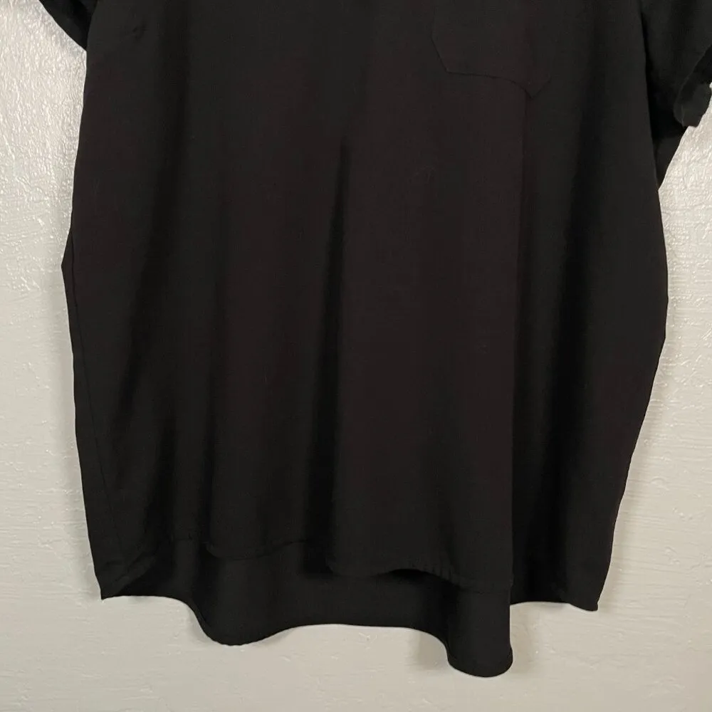 Figs Women XXL Black Kitale Maternity Scrub Shirt Short Sleeve Pocket Stretch - Image 2