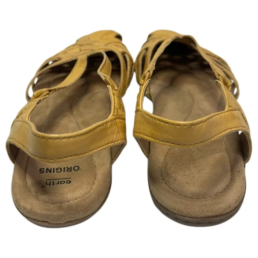 Earth Origins Shoes Womens 9M Belle Brielle Sandal Amber Slip On Yellow 2019S - Image 5