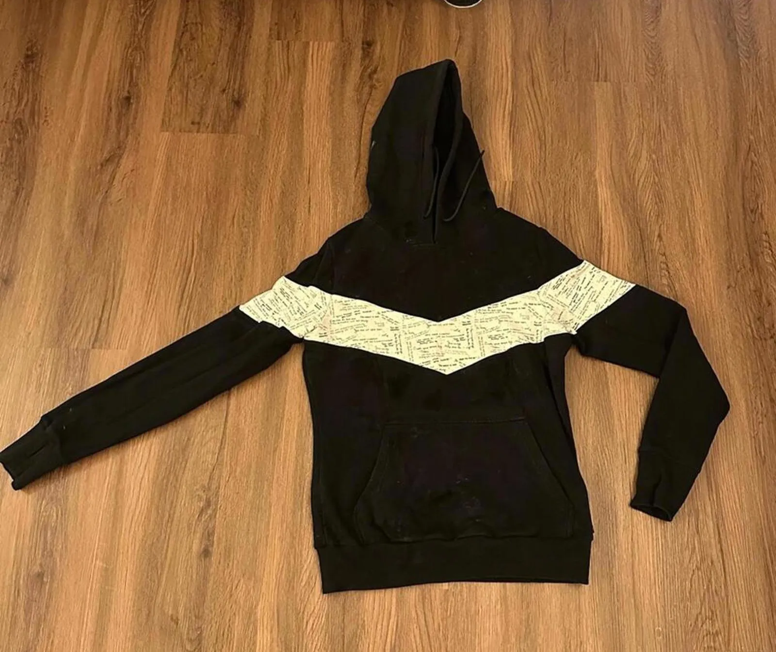 Buffbunny collections black and white inspirational hooded sweatshirt pockets - Image 1