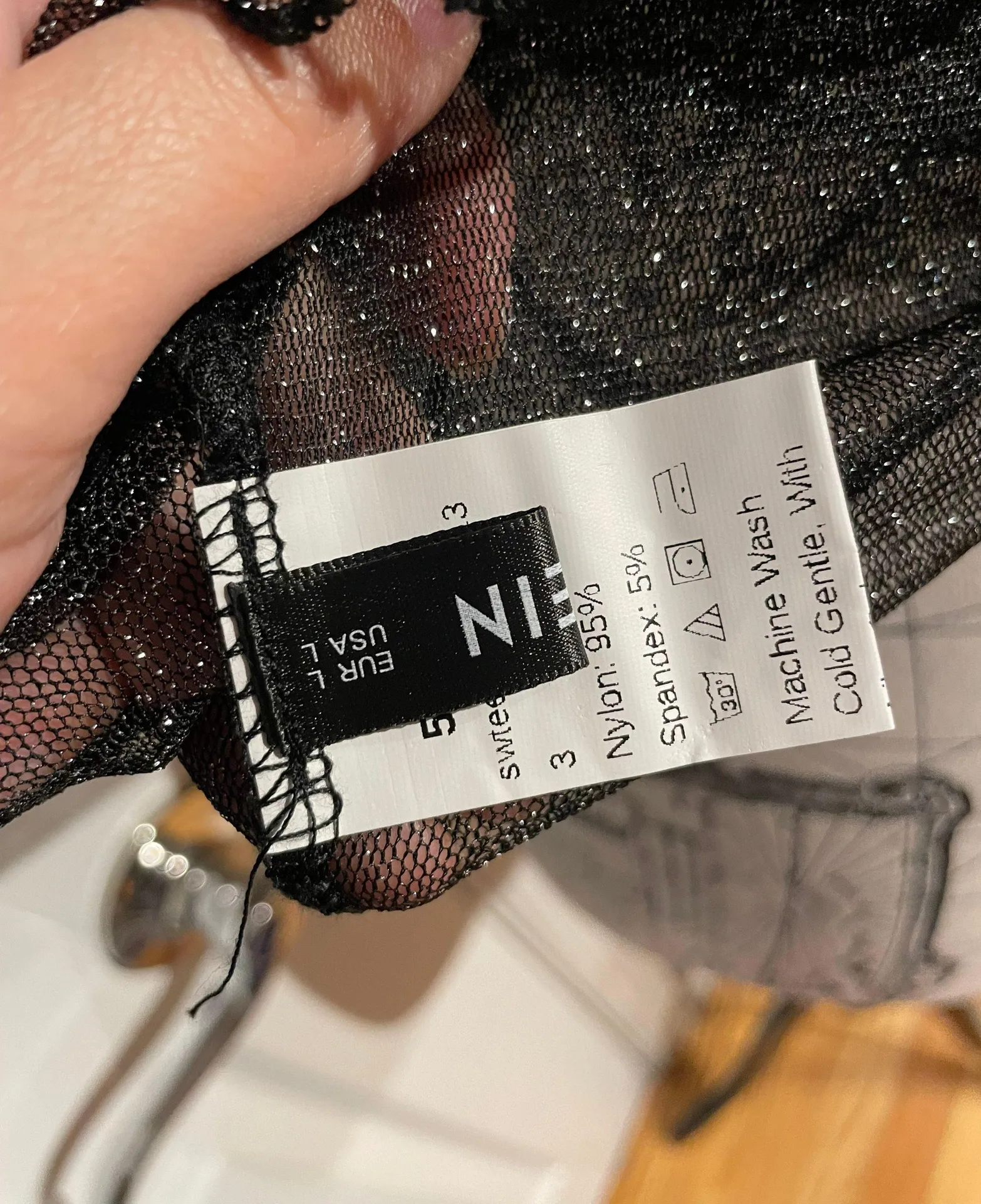 Sheer Shiny See Through Blouse Tee Short Sleeve Vintage Y2k Mesh Sparkle ✨ Whimsgoth  - Image 7